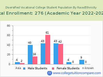 Diversified Vocational College 2023 Student Population by Gender and Race chart