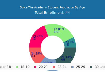 Dolce The Academy 2024 Student Population Age Diversity Pie chart