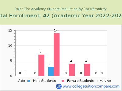 Dolce The Academy 2023 Student Population by Gender and Race chart