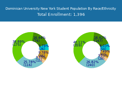 Dominican University New York 2025 Student Population by Gender and Race chart