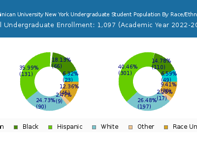 Dominican University New York 2023 Undergraduate Enrollment by Gender and Race chart