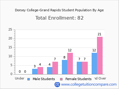 Dorsey College-Grand Rapids 2024 Student Population by Age chart