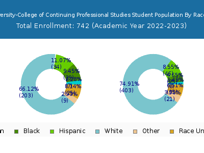 Drury University-College of Continuing Professional Studies 2023 Student Population by Gender and Race chart