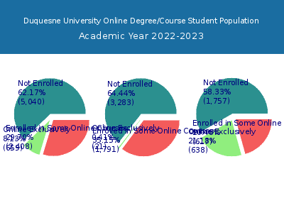 Duquesne University 2023 Online Student Population chart