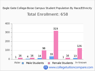 Eagle Gate College-Boise Campus 2025 Student Population by Gender and Race chart
