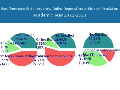 East Tennessee State University 2023 Online Student Population chart