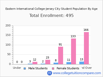 Eastern International College-Jersey City 2024 Student Population by Age chart