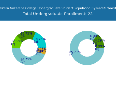 Eastern Nazarene College 2025 Undergraduate Enrollment by Gender and Race chart