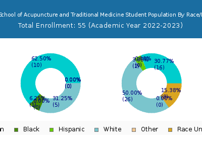 Eastern School of Acupuncture and Traditional Medicine 2023 Student Population by Gender and Race chart