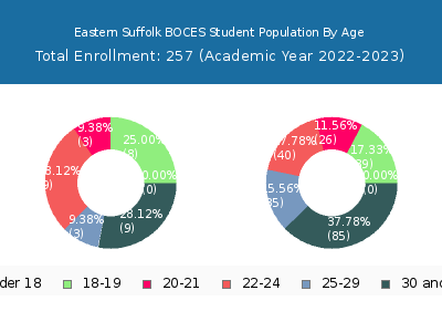 Eastern Suffolk BOCES 2023 Student Population Age Diversity Pie chart