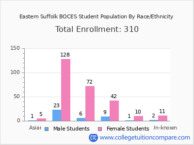 Eastern Suffolk BOCES 2025 Student Population by Gender and Race chart