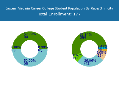 Eastern Virginia Career College 2025 Student Population by Gender and Race chart