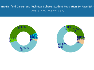 Eastland-Fairfield Career and Technical Schools 2025 Student Population by Gender and Race chart