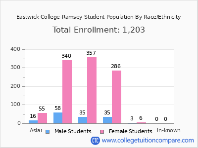Eastwick College-Ramsey 2025 Student Population by Gender and Race chart