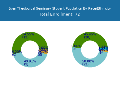 Eden Theological Seminary 2025 Student Population by Gender and Race chart