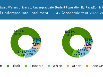 Edward Waters University 2023 Undergraduate Enrollment by Gender and Race chart