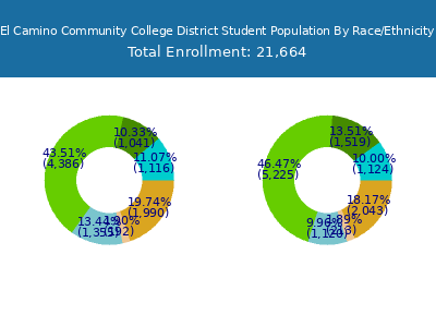 El Camino Community College District 2025 Student Population by Gender and Race chart