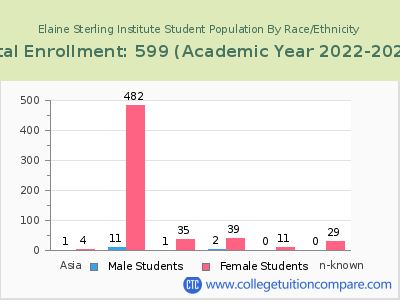 Elaine Sterling Institute 2023 Student Population by Gender and Race chart
