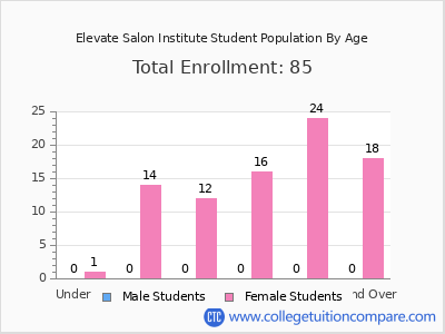 Elevate Salon Institute 2024 Student Population by Age chart