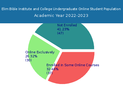 Elim Bible Institute and College 2023 Online Student Population chart