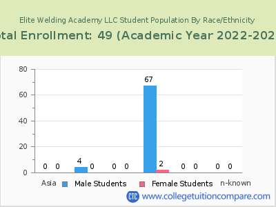 Elite Welding Academy LLC 2023 Student Population by Gender and Race chart