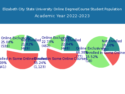 Elizabeth City State University 2023 Online Student Population chart