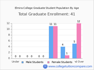 Elmira College 2024 Graduate Enrollment by Age chart