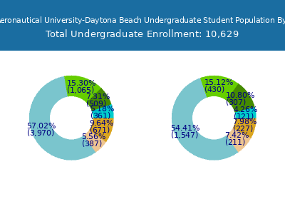Embry-Riddle Aeronautical University-Daytona Beach 2025 Undergraduate Enrollment by Gender and Race chart