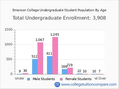 Emerson College 2025 Undergraduate Enrollment by Age chart