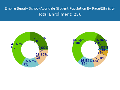 Empire Beauty School-Avondale 2025 Student Population by Gender and Race chart