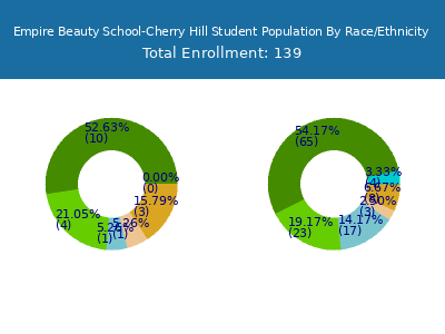 Empire Beauty School-Cherry Hill 2025 Student Population by Gender and Race chart