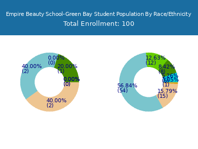 Empire Beauty School-Green Bay 2025 Student Population by Gender and Race chart