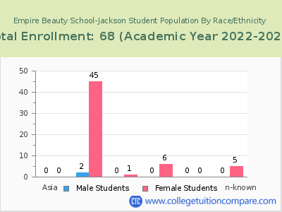 Empire Beauty School-Jackson 2023 Student Population by Gender and Race chart