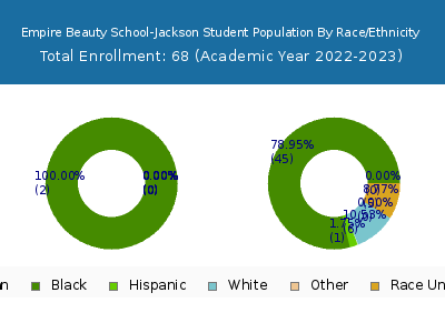 Empire Beauty School-Jackson 2023 Student Population by Gender and Race chart