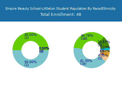 Empire Beauty School-Littleton 2025 Student Population by Gender and Race chart