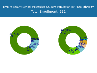 Empire Beauty School-Milwaukee 2025 Student Population by Gender and Race chart