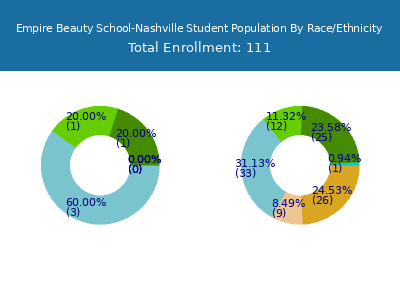 Empire Beauty School-Nashville 2025 Student Population by Gender and Race chart