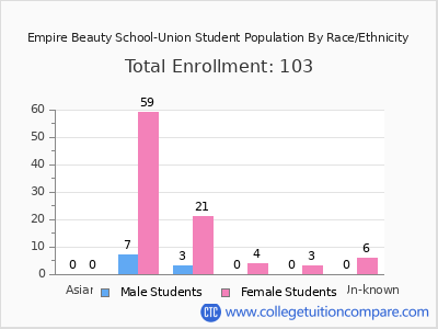Empire Beauty School-Union 2025 Student Population by Gender and Race chart