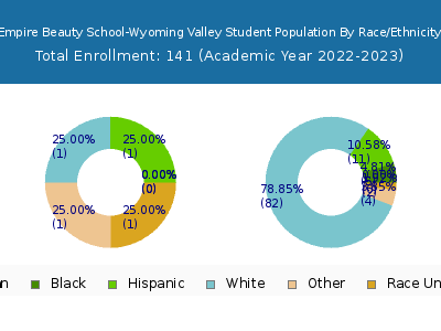 Empire Beauty School-Wyoming Valley 2023 Student Population by Gender and Race chart