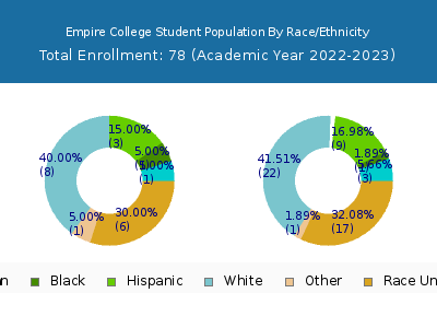 Empire College 2023 Student Population by Gender and Race chart