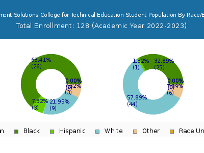 Employment Solutions-College for Technical Education 2023 Student Population by Gender and Race chart