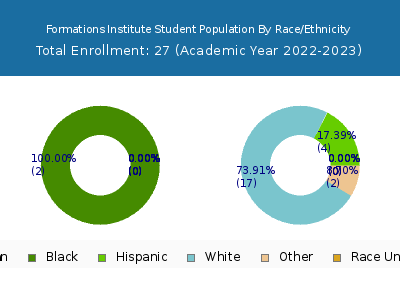 Formations Institute 2023 Student Population by Gender and Race chart