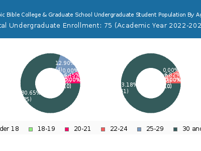 Epic Bible College & Graduate School 2023 Undergraduate Enrollment Age Diversity Pie chart