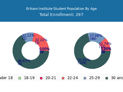 Erikson Institute 2025 Student Population Age Diversity Pie chart