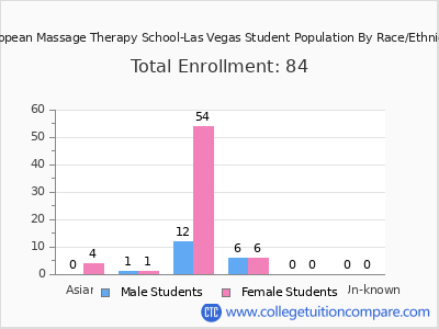 European Massage Therapy School-Las Vegas 2025 Student Population by Gender and Race chart