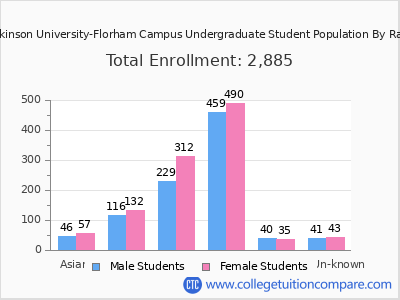 Fairleigh Dickinson University-Florham Campus 2025 Undergraduate Enrollment by Gender and Race chart