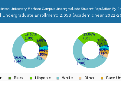 Fairleigh Dickinson University-Florham Campus 2023 Undergraduate Enrollment by Gender and Race chart