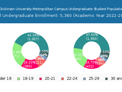 Fairleigh Dickinson University-Metropolitan Campus 2023 Undergraduate Enrollment Age Diversity Pie chart