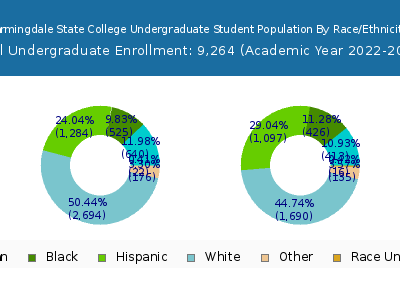 Farmingdale State College 2023 Undergraduate Enrollment by Gender and Race chart