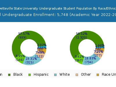 Fayetteville State University 2023 Undergraduate Enrollment by Gender and Race chart